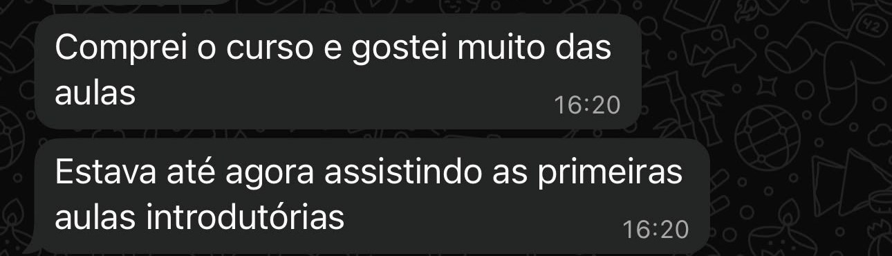 Depoimento real: “Comprei o curso e gostei muito das aulas.”