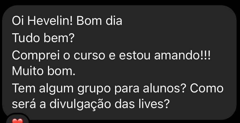 Depoimento real: “Comprei o curso e estou amando!!! Muito bom.”